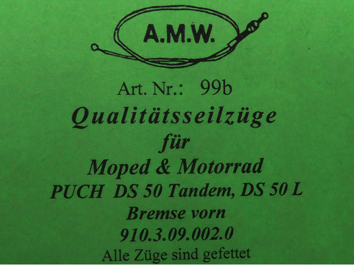 Bowdenzug Puch DS50 L Bremszug vorne A.M.W. 